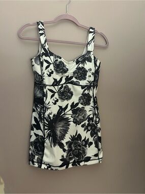 Black & White Floral Tank Dress